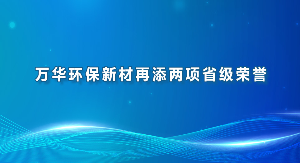 万华环保新材再添两项省级荣誉